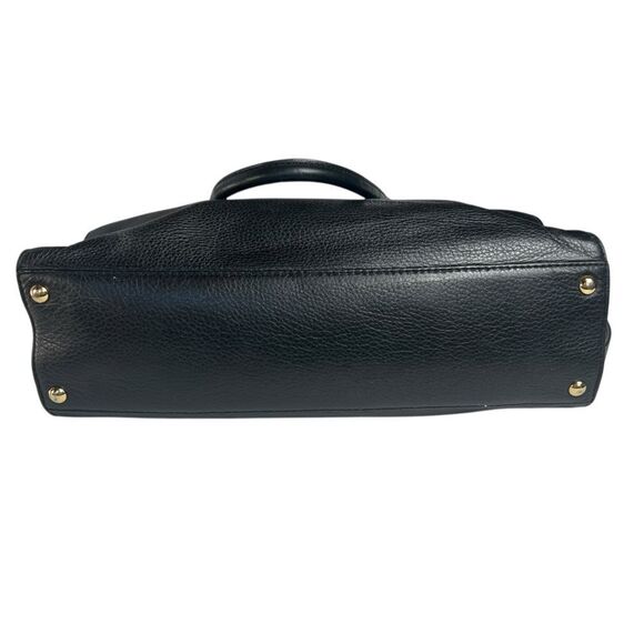 Michael Kors Hamilton Black Pebbled Leather Top Handle Satchel Crossbody Bag - Picture 11 of 13